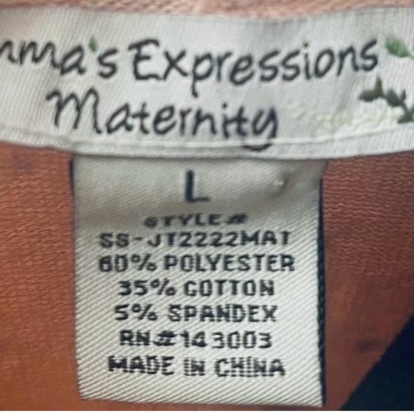 NWT, Emma's Expessions Maternity M-L.Long Sleeve Hooded Sweater.Pink With Stars - Picture 2 of 4